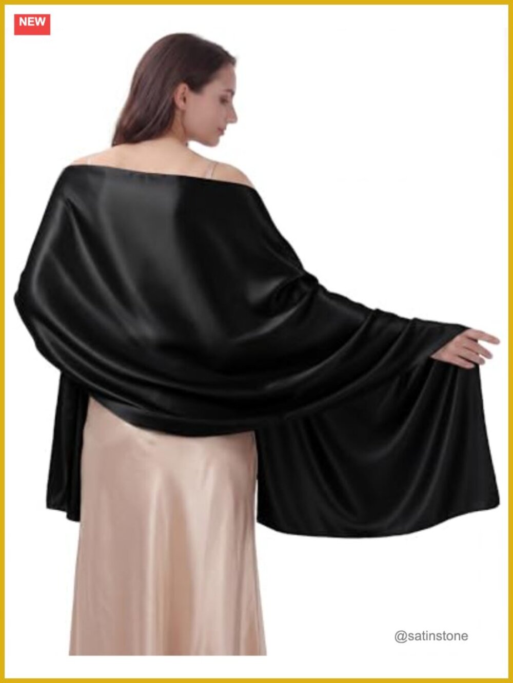 Satin Shawl Wrap for Evening Dresses Wedding Bridal Scarf Cover Up